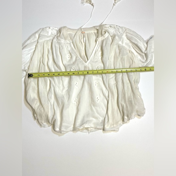 Free People Gauze Embroidered Hooded Blouse Sz:S - Picture 13 of 14